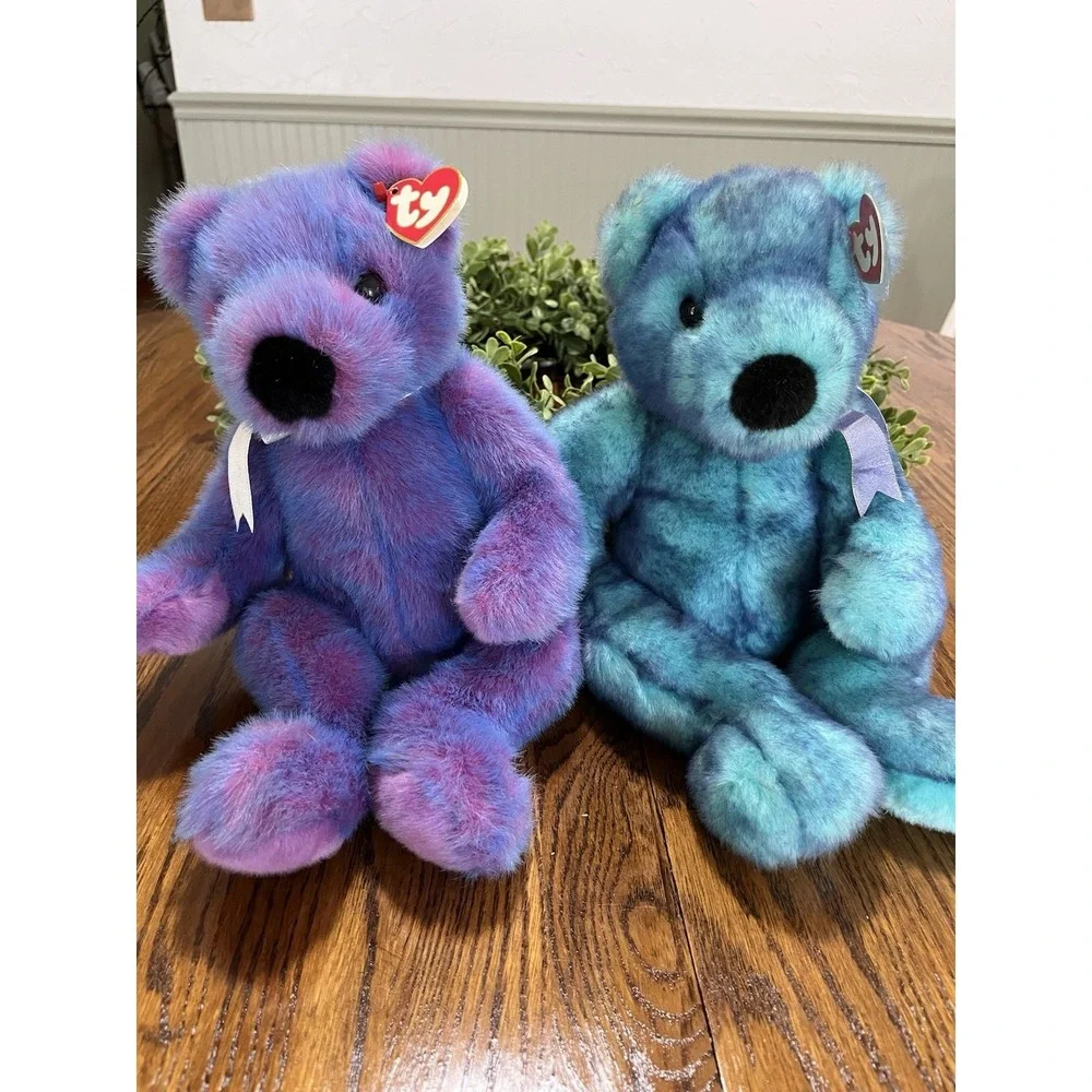 Ty Beanie Buddy 1999 Purplebeary & Bluebeary Teddy Bears 14